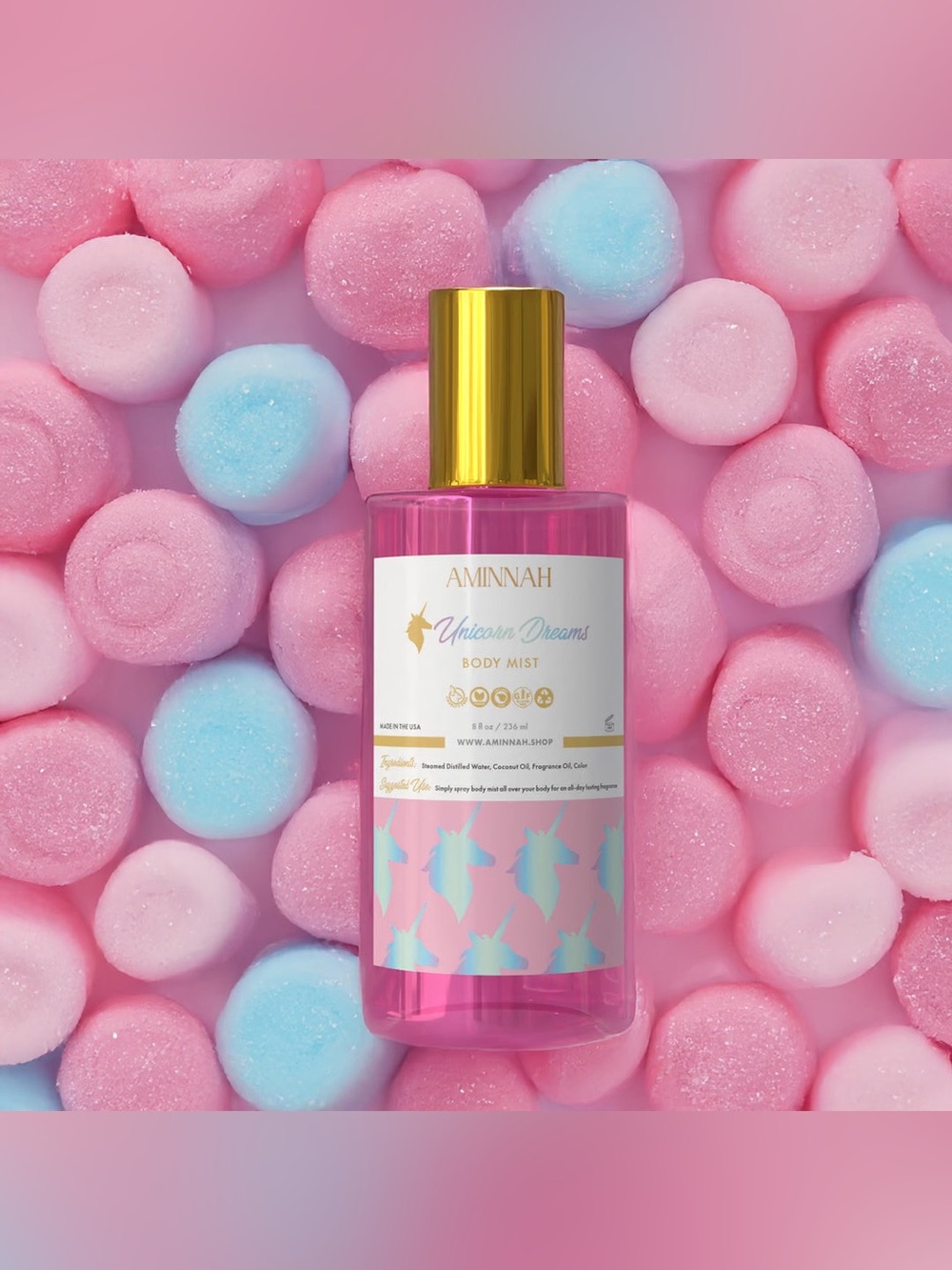 AMINNAH Unicorn Dreams Pink Body Mist - Picture 1 of 5